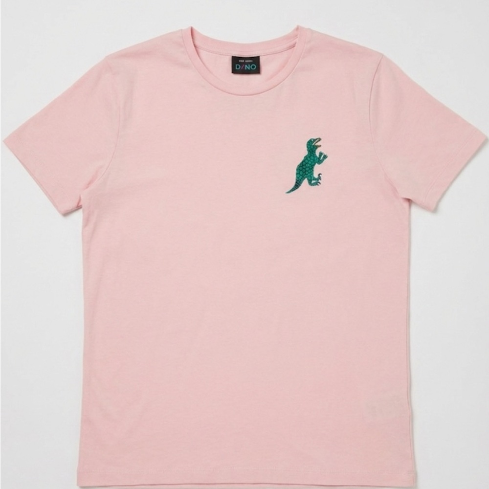 Paul Smith Pink Long Sleeve Tee with Green Dinosaur